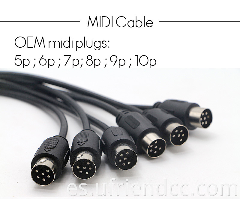 Custom 5 6 7 8 9 10 13 PIN Male a Masino S-Video Power Din Extensión de señal Din Cable Midi